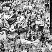 Demonstration against the imminent invasion of Iraq by Stop the War Coalition, the Campaign for Nuclear Disarmament and the Muslim Association of Britain, 15 February 2003 by Andrew Wiard 