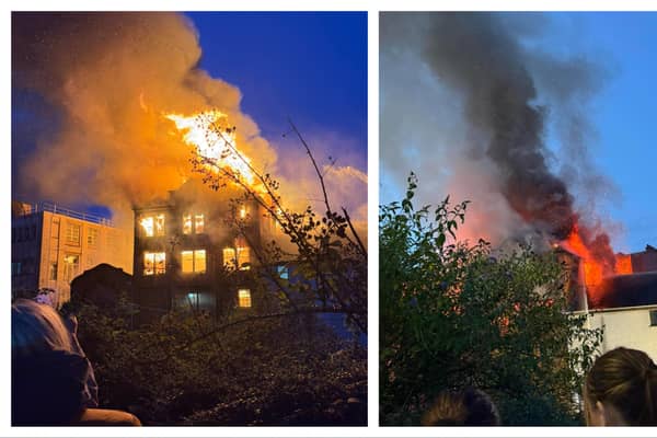 Fire crews batted a blaze in a number of buildings in the centre of Kilmarnock.
