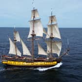 The TS Shtandart has been banned from Aberdeen Port ahead of the Tall Ships Race due to sanctions against Russia and a ban on Russian vessls in British waters. PIC: Contributed.