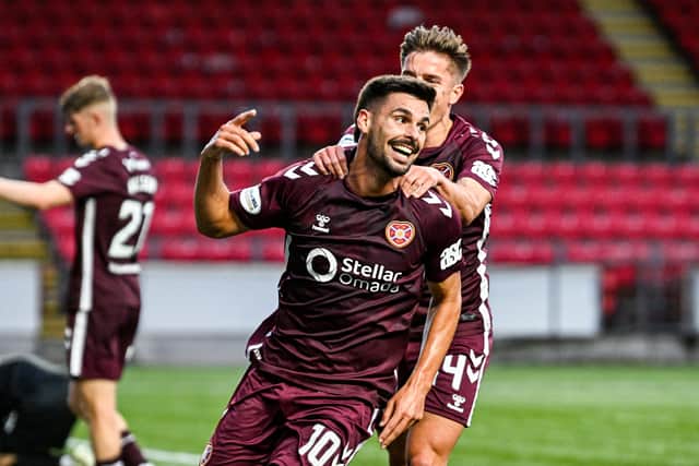 Claudio Braga scored for Hearts.
