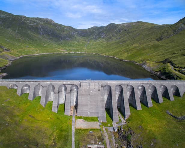  Aerial view over Cruachan Hydroelectric Dam 