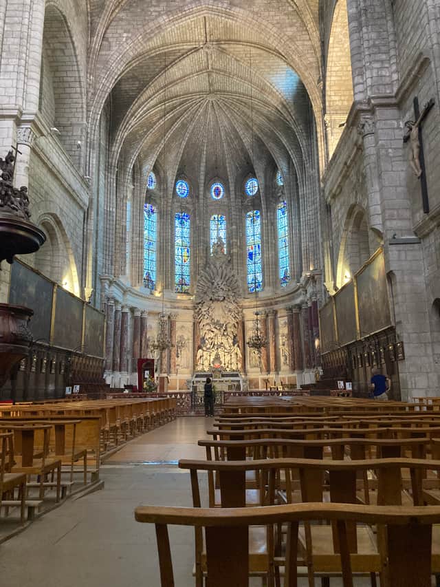 The interior of Béziers Cathedral.