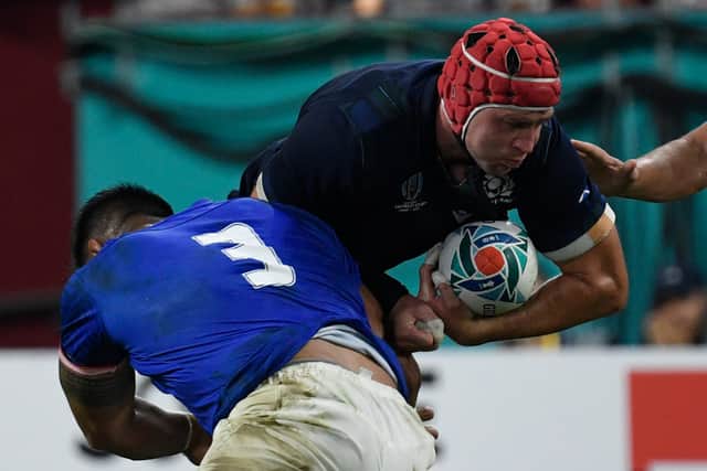 Scotland's lock Grant Gilchrist played against Samoa at the 2019 Rugby World Cup in Japan, the last time the sides met.