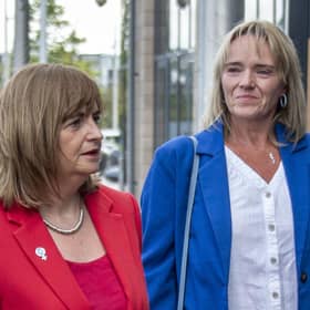 Nurse Sandie Peggie with her Solicitor Margaret Gribbon. Picture: Lisa Ferguson 