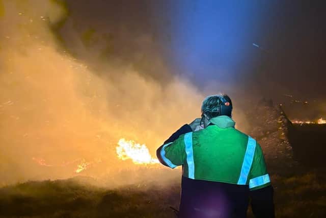 Police and firefighters are still investigating the wildfire on the Dava Moor