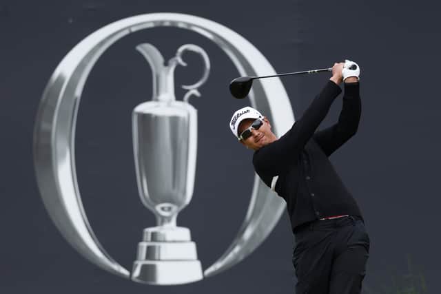 Thailand’s Sadom Kaewkanjana, an ordained monk, tees off on the first hole at Royal Portrush