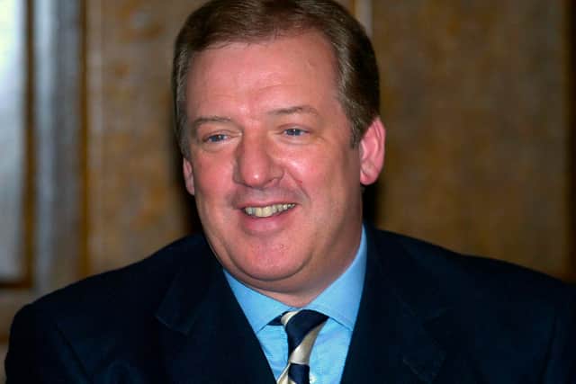Rangers chairman David Murray is all smiles on the evening that he announced Alex McLeish was to stay as Rangers manager in 2005.