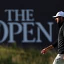 Scottie Scheffler walks on the 18th green during day three of The 153rd Open Championship at Royal Portrush 