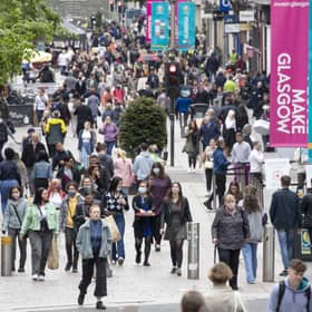Shoppers in Glasgow city centre
