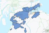 A map of the coal-mine reporting area in Scotland, used as part of the property conveyancing process, shows the potential for mines to be used in district heating systems is huge, particularly in the Central Belt (Picture: Mining Remediation Authority)