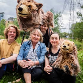 Ben Winger, Maggie Robin, Suzie Ferguson and Diane Thornton with puppets of Hercules the bear ahead of the upcoming production. Pic: Eoin Carey