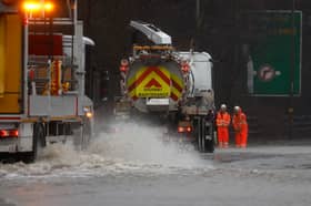 The Met Office said drivers may be affected by road closures and disruption 