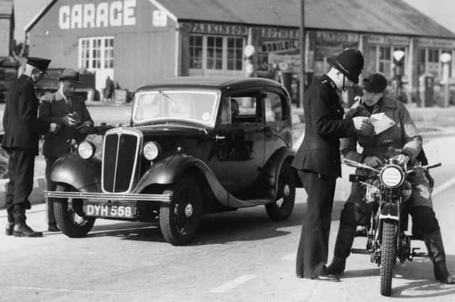 Roadblocks were set up across the UK during the Second World War (Picture: Chris Ware/Keystone)