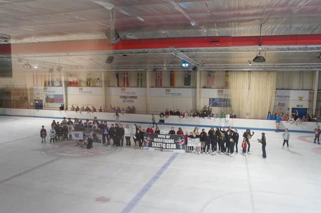 Hundreds gathered at the Moray ice rink on Monday.