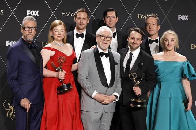 Brian Cox with his Succession co-stars at the 2024 Emmy Awards.