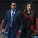 Humza Yousaf and his wife Nadia El-Nakla at the SNP annual conference in Aberdeen in 2023
