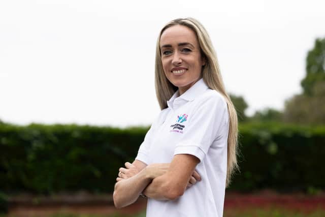 Eilish McColgan, the Commonwealth 10,000m champion, at a Glasgow 2026 Commonwealth Games photocall at Kelvingrove Art Gallery and Museum.