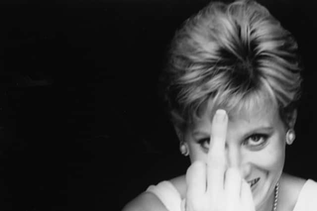 Alison Jackson's iconic image of what appears to be Princess Diana giving the middle finger.