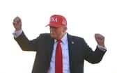 Donald Trump dances on stage at the Iowa State Fairgrounds in Des Moines earlier this month (Picture:  Andrew Caballero-Reynolds)