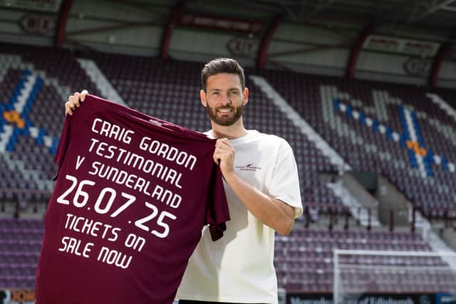 Craig Gordon's Hearts testimonial takes place on Saturday when Sunderland come to town.
