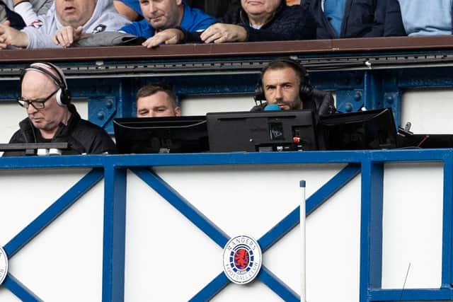 Kevin Thomson was performing TV duties at Ibrox.