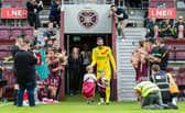 Hearts' Craig Gordon receives a guard of honour as he walks out for his a testimonial match between Hearts and Sunderland at Tynecastle. Cr: SNS Group.
