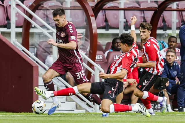 Oisin McEntee was instrumental in Hearts’ 3-0 win over Sunderland on Saturday.