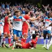 Rangers substitute Findlay Curtis celebrates after scoring to make it 2-2 against Middlesbrough at Ibrox. (Photo by Craig Williamson / SNS Group)