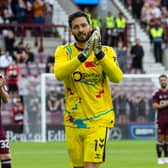 Hearts goalkeeper Craig Gordon applauds the fans as he is substituted after 30 seconds during his testimonial match against Sunderland at Tynecastle. (Photo by Mark Scates / SNS Group)