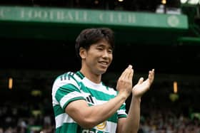 New Celtic forward Shin Yamada scored the winning penalty against Al-Ahli in the Como Cup. (Photo by Craig Williamson / SNS Group)