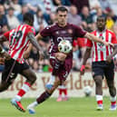 Hearts' Oisin McEntee (R) and Sunderland's Habib Diarra (L) in action during a testimonial match for Craig Gordon's Testimonial at Tynecastle.