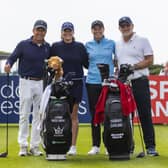 Sean Connery’s sons Stephane, left, and Jason, right, pictured with Lorna McClymont and Hannah Darling at the launch of the new Scottish Women’s Professional Transition Programme 