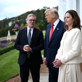 Keir Starmer and his wife Victoria Starmer with US President Donald Trump at Trump Turnberry (Picture: Brendan Smialowski/pool)