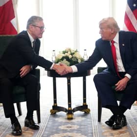 Prime Minister Sir Keir Starmer (left) during a meeting with US President Donald Trump at his Trump Turnberry golf course in South Ayrshire. Picture: Chris Furlong/PA Wire
