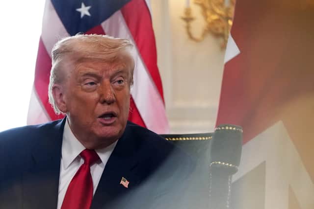 US President Donald Trump during a meeting with Prime Minister Sir Keir Starmer, at Trump Turnberry golf course in South Ayrshire. Picture: Chris Furlong/PA Wire