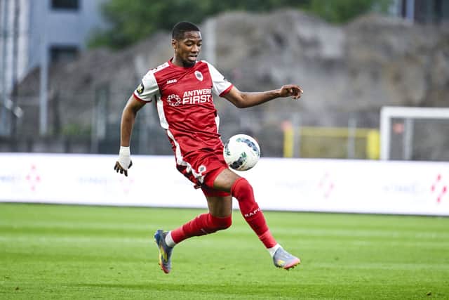 Celtic will 'up the ante' in an effort to sign Royal Antwerp's Belgian forward Michel-Ange Balikwisha (C) this summer
