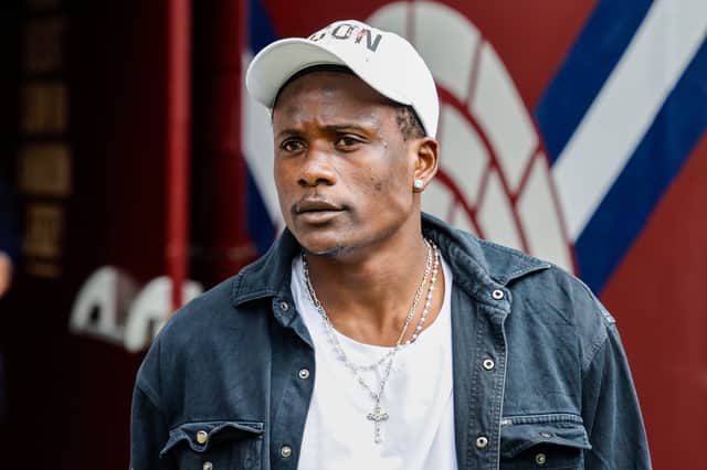 Pierre Landry Kabore before a testimonial match for Craig Gordon between Hearts and Sunderland at Tynecastle. (Photo by Mark Scates / SNS Group)