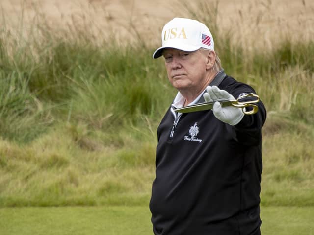Donald Trump officially opened a new course at his Aberdeenshire resort on Tuesday. Picture: Lisa Ferguson