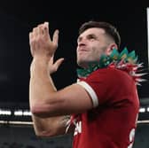 Blair Kinghorn celebrates the British & Irish Lions' victory over Australia in the second Test of the series in Melbourne. 