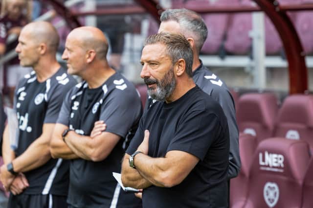 Hearts head coach Derek McInnes during Saturday’s 3-0 win over Sunderland.
