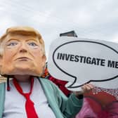 Following demonstrations in Aberdeen city centre on Saturday,  protestors gathered in Balmedie as US President Donald Trump visited his golf course at Menie. 