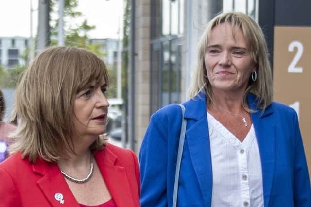 Nurse Sandie Peggie, right, seen with her solicitor Margaret Gribbon has been cleared of wrongdoing by NHS Fife's own disciplinary process (Picture: Lisa Ferguson)