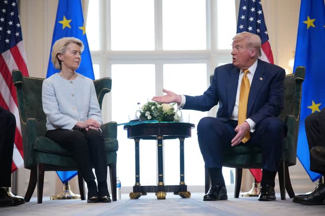 Ursula von der Leyen, President of the European Commission,  meets US President Donald Trump at Trump Turnberry golf resort in South Ayrshire