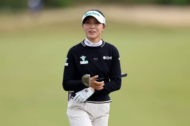 Defending champion Lydia Ko pictured during the Pro-Am prior to the AIG Women's Open at Royal Porthcawl in Bridgend