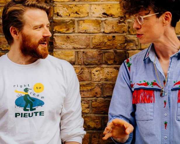 Actor Jack Lowden and author Michael Pedersen. Lowden has narrated the audiobook of Pedersen's debut novel Muckle Flugga.