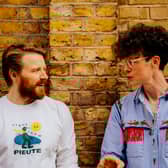 Actor Jack Lowden and author Michael Pedersen. Lowden has narrated the audiobook of Pedersen's debut novel Muckle Flugga.
