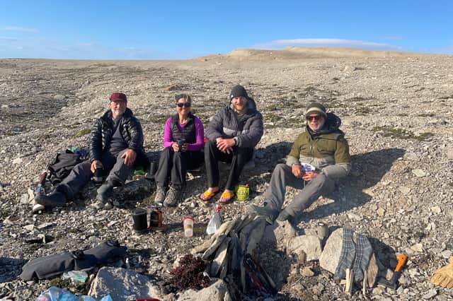 The Arctic Cowboys, from left to right: West Hansen, Eileen Visser, Mark Agnew and  Jeff Wueste