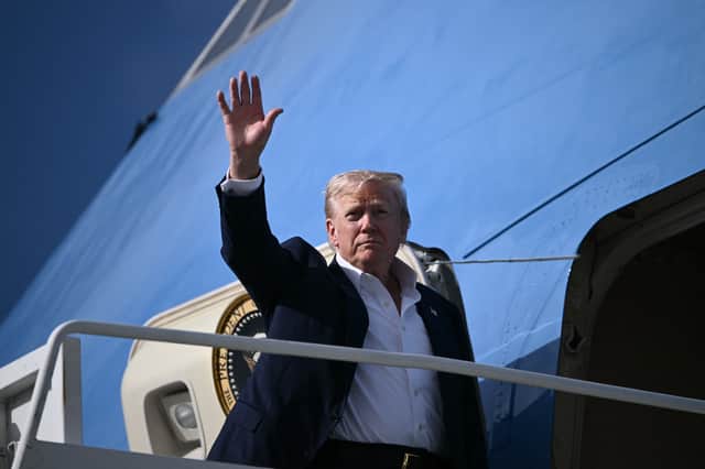 President Trump departed from Scotland on Tuesday evening.