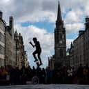 A street performer on the Royal Mile.