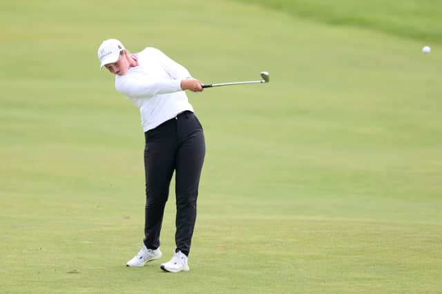Lottie Woad in action during the first round of the AIG Women's Open at Royal Porthcawl